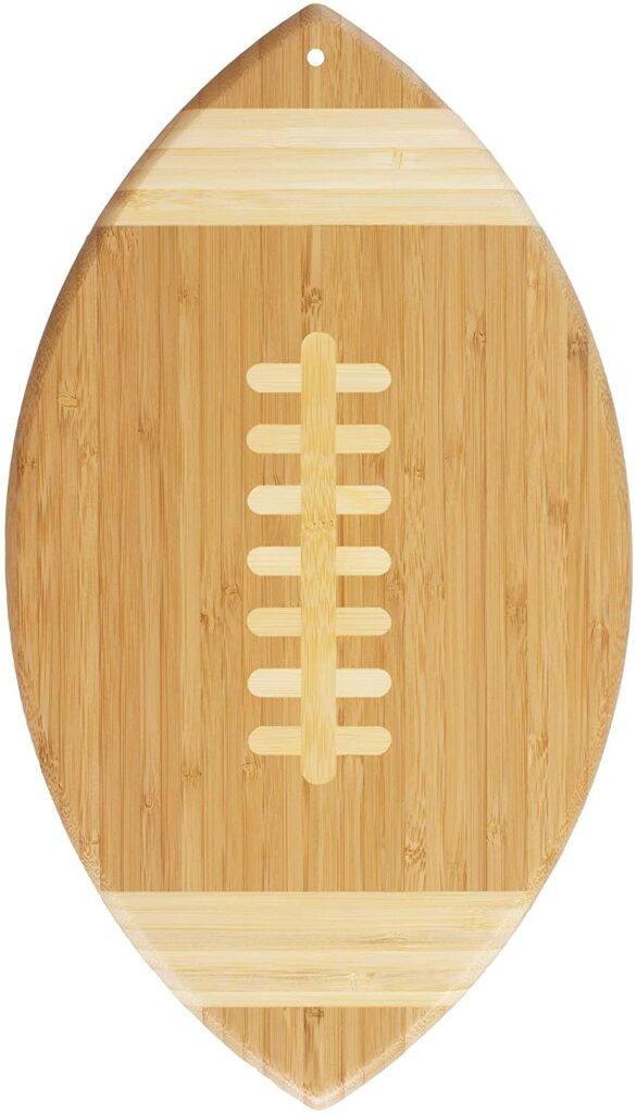 Football Shaped Bamboo Serving and Cutting Board
